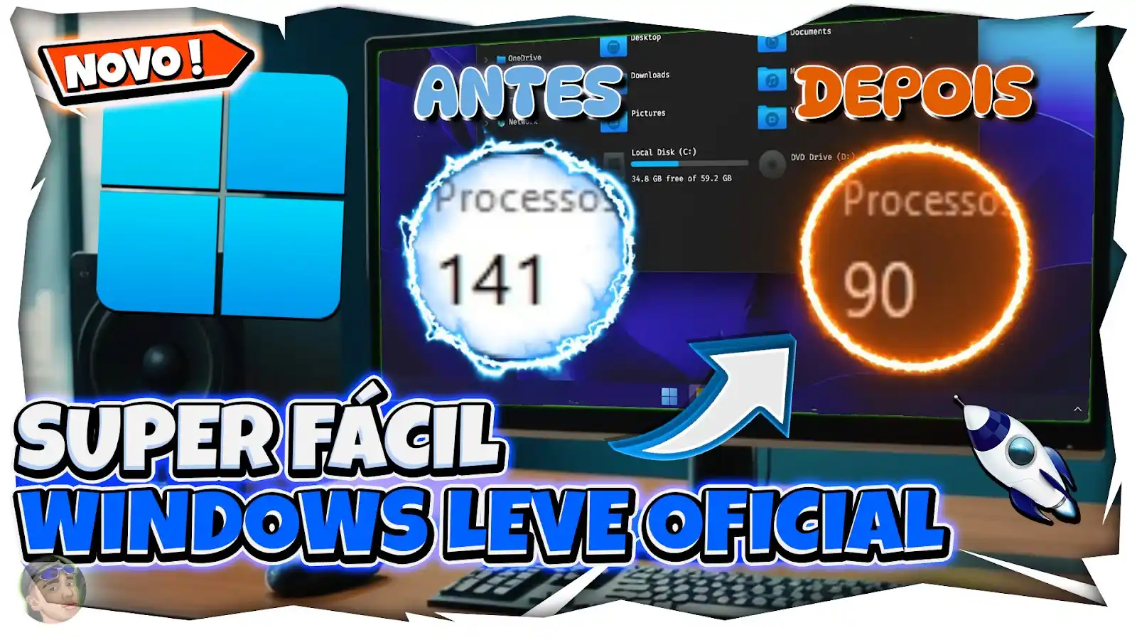 ✅ Windows SUPER LEVE! SEM INSTALAR NADA! Funciona em Qualquer PC! 💻🚀